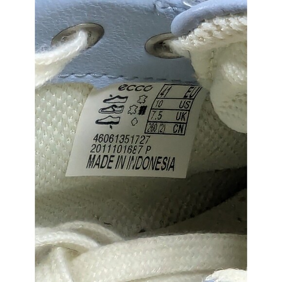 ECCO Casual Soft Leather Sneakers Womens 10 Dusty Blue Walking Athleisure - Picture 16 of 16